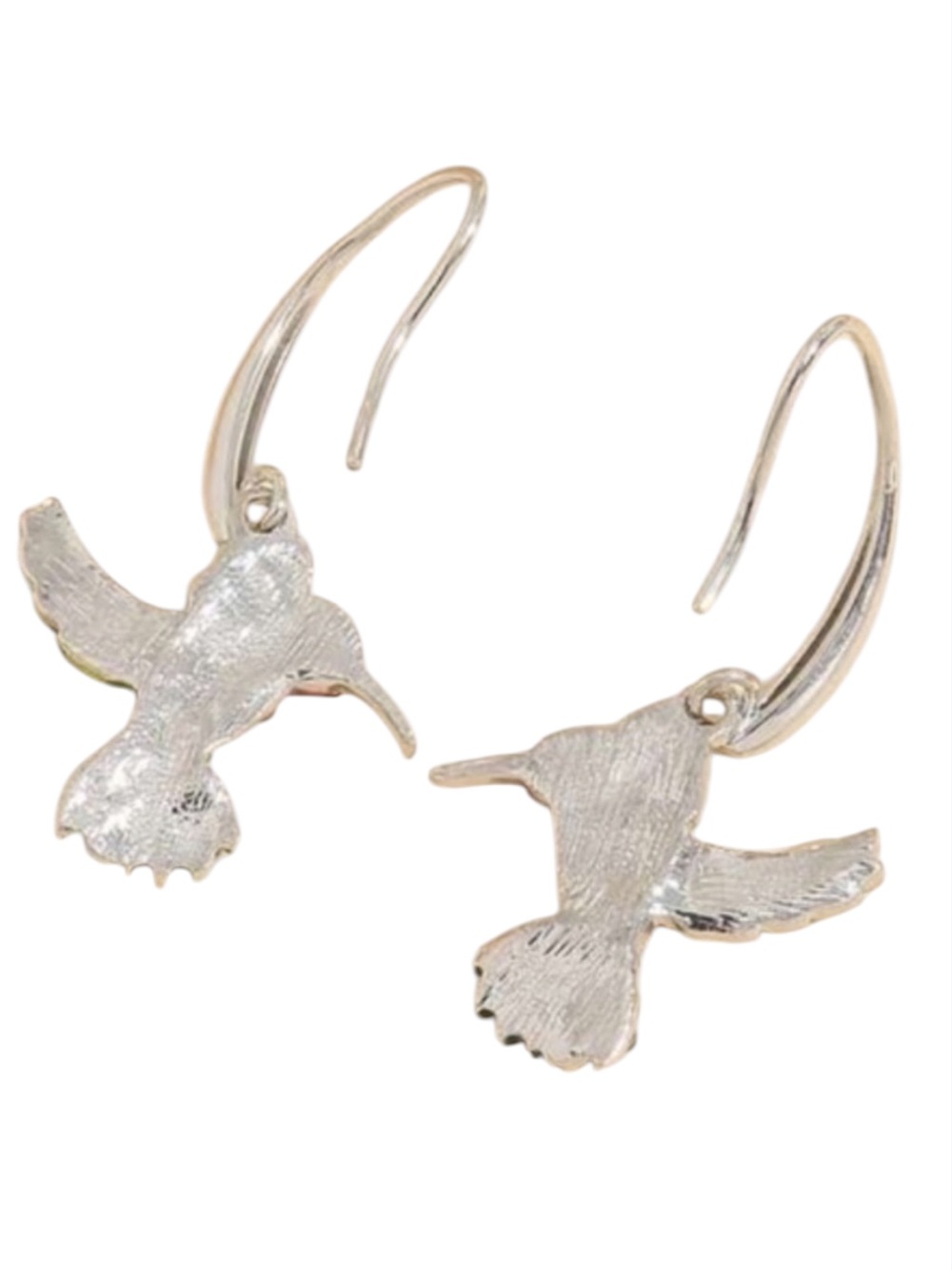 Silver Pink & Green Crystal Hummingbird Earrings Fairycore Whimsigoth
C3 - Picture 3 of 6